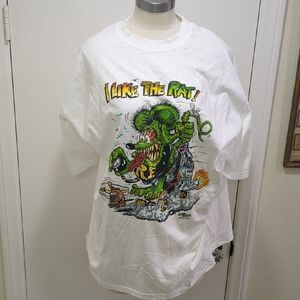 Official Ed "Big Daddy" Roth  Rat Fink White Graphic T-Shirt XL NWOT